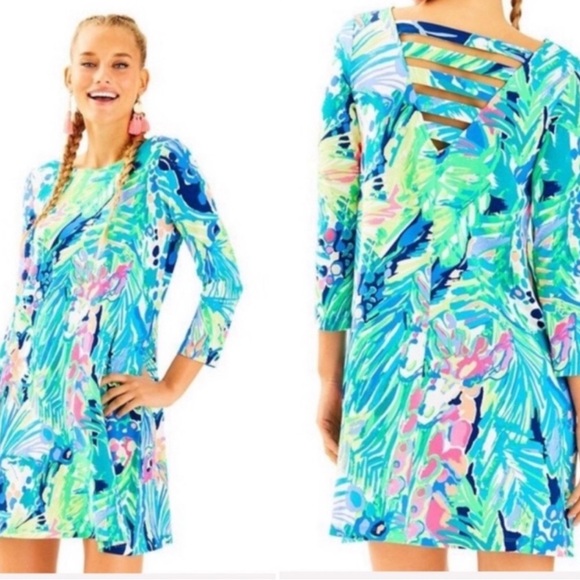 NWT Lilly Pulitzer Ophelia Dress Multi Purrfect Giraffe Swing Medium - Picture 1 of 13